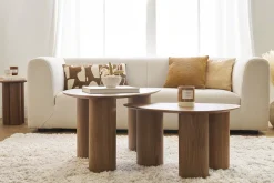 Miliboo Table Basse-Tables basses gigognes design en bois foncé (lot de 2) FOLEEN