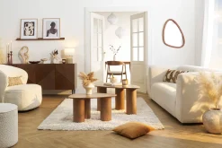 Miliboo Table Basse-Tables basses gigognes design en bois foncé (lot de 2) FOLEEN