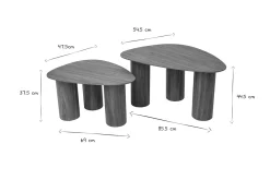 Miliboo Table Basse-Tables basses gigognes design en bois foncé (lot de 2) FOLEEN