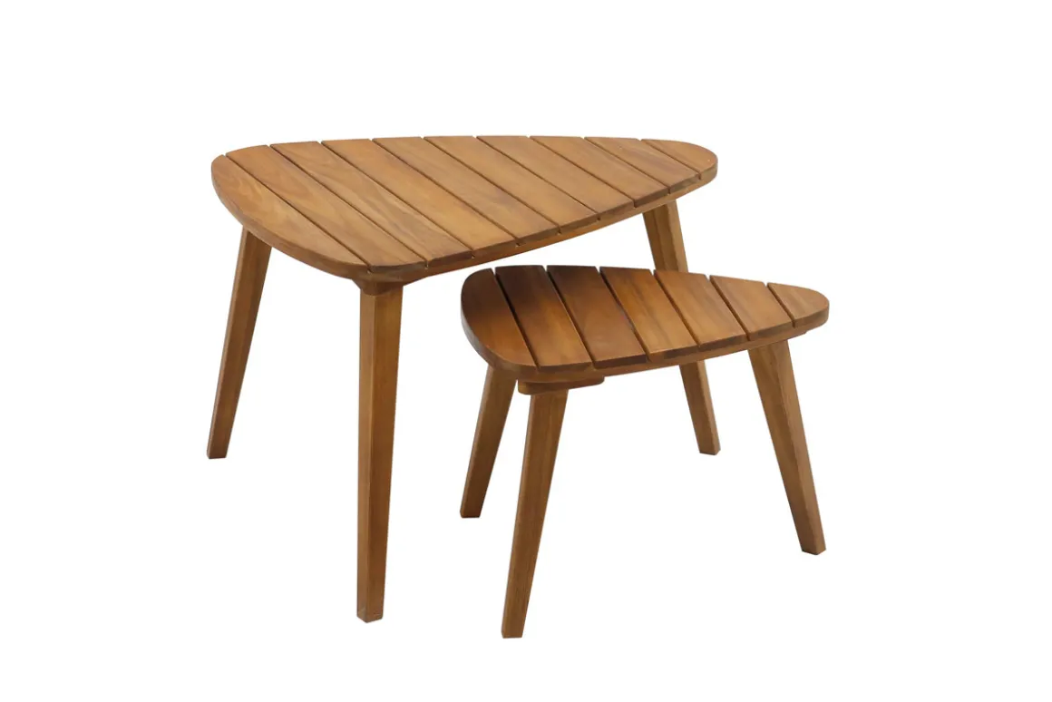 Miliboo Table De Jardin-Tables basses gigognes en bois massif (lot de 2) ELQUI