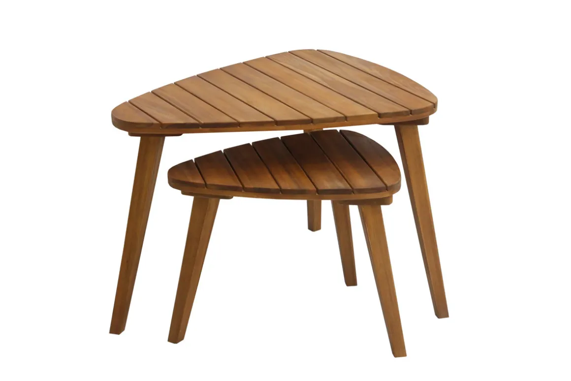 Miliboo Table De Jardin-Tables basses gigognes en bois massif (lot de 2) ELQUI