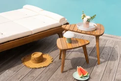 Miliboo Table De Jardin-Tables basses gigognes en bois massif (lot de 2) ELQUI