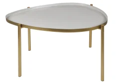 Miliboo Table Basse-Tables basses gigognes laquées blanc, gris et doré (lot de 3) ZURIA