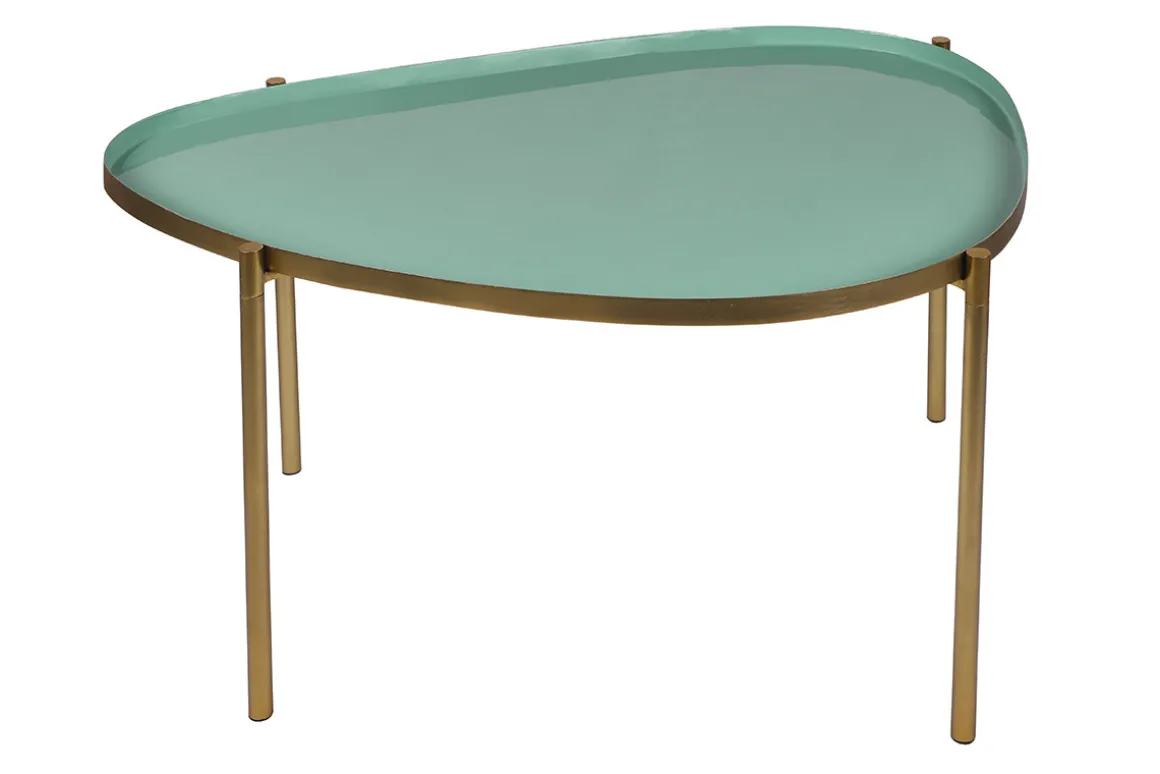 Miliboo Table Basse-Tables basses gigognes laquées vert-cyan et vert (lot de 3) ZURIA
