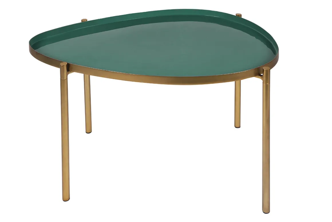 Miliboo Table Basse-Tables basses gigognes laquées vert-cyan et vert (lot de 3) ZURIA