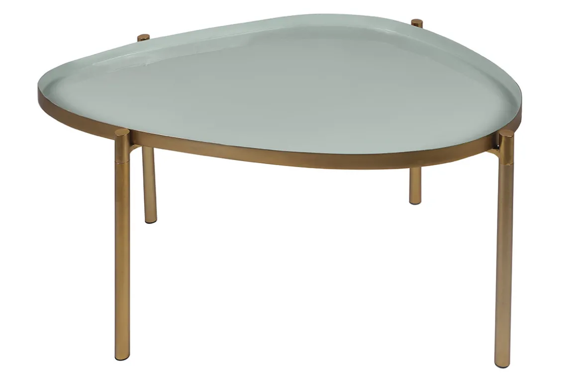 Miliboo Table Basse-Tables basses gigognes laquées vert-cyan et vert (lot de 3) ZURIA