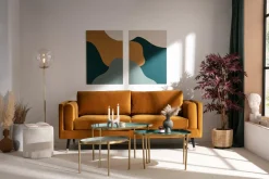 Miliboo Table Basse-Tables basses gigognes laquées vert-cyan et vert (lot de 3) ZURIA