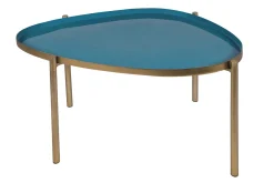 Miliboo Table Basse-Tables basses gigognes laquées moutarde, bleu canard et bleu (lot de 3) ZURIA