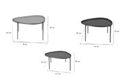 Miliboo Table Basse-Tables basses gigognes laquées moutarde, bleu canard et bleu (lot de 3) ZURIA