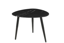 Miliboo Table Basse-Tables basses gigognes ovales en marbre noir et métal (lot de 2) PLATZ