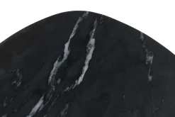 Miliboo Table Basse-Tables basses gigognes ovales en marbre noir et métal (lot de 2) PLATZ