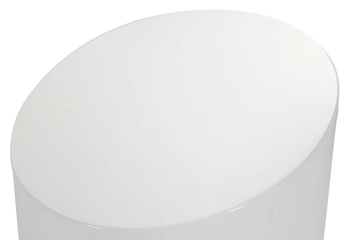 Miliboo Table Basse-Tables basses gigognes ovales design finition blanc laqué brillant (lot de 2) FAMOSA