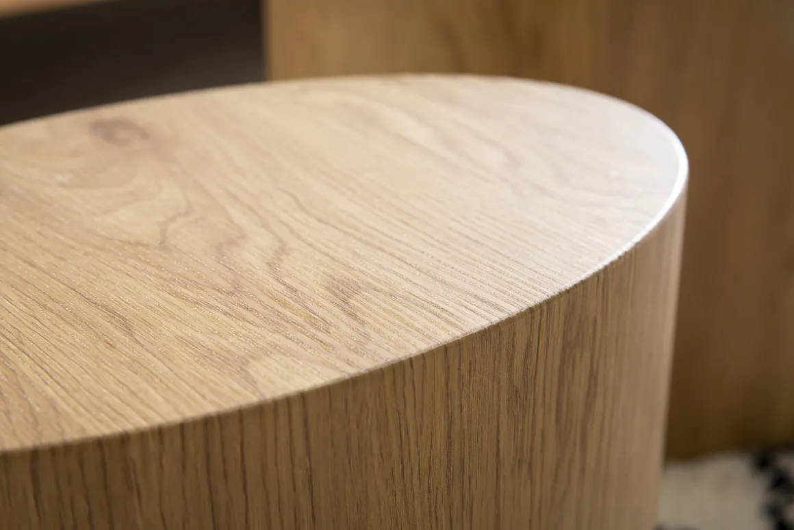 Miliboo Table Basse|Table D'appoint-Tables basses gigognes ovales scandinaves bois clair finition chêne (lot de 2) WOODY