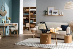 Miliboo Table Basse|Table D'appoint-Tables basses gigognes ovales scandinaves bois clair finition chêne (lot de 2) WOODY