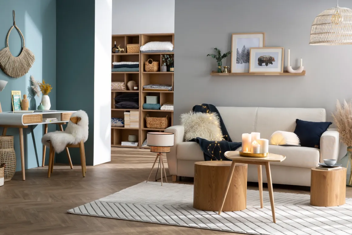 Miliboo Table Basse|Table D'appoint-Tables basses gigognes ovales scandinaves bois clair finition chêne (lot de 2) WOODY