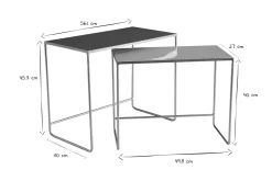 Miliboo Table Basse|Table D'appoint-Tables basses gigognes rectangulaires design terracotta, rose et métal doré (lot de 2) WESS