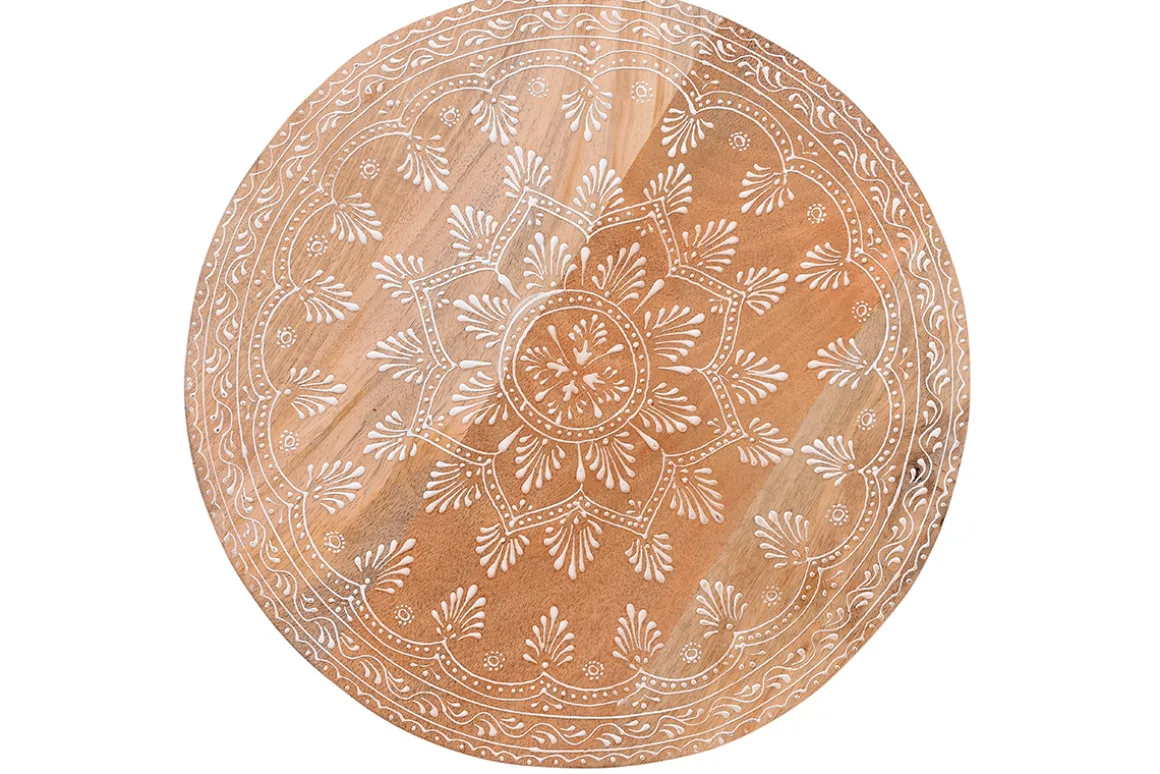 Miliboo Table Basse-Tables basses gigognes rondes bois manguier massif et métal noir (lot de 2) TOGETHER