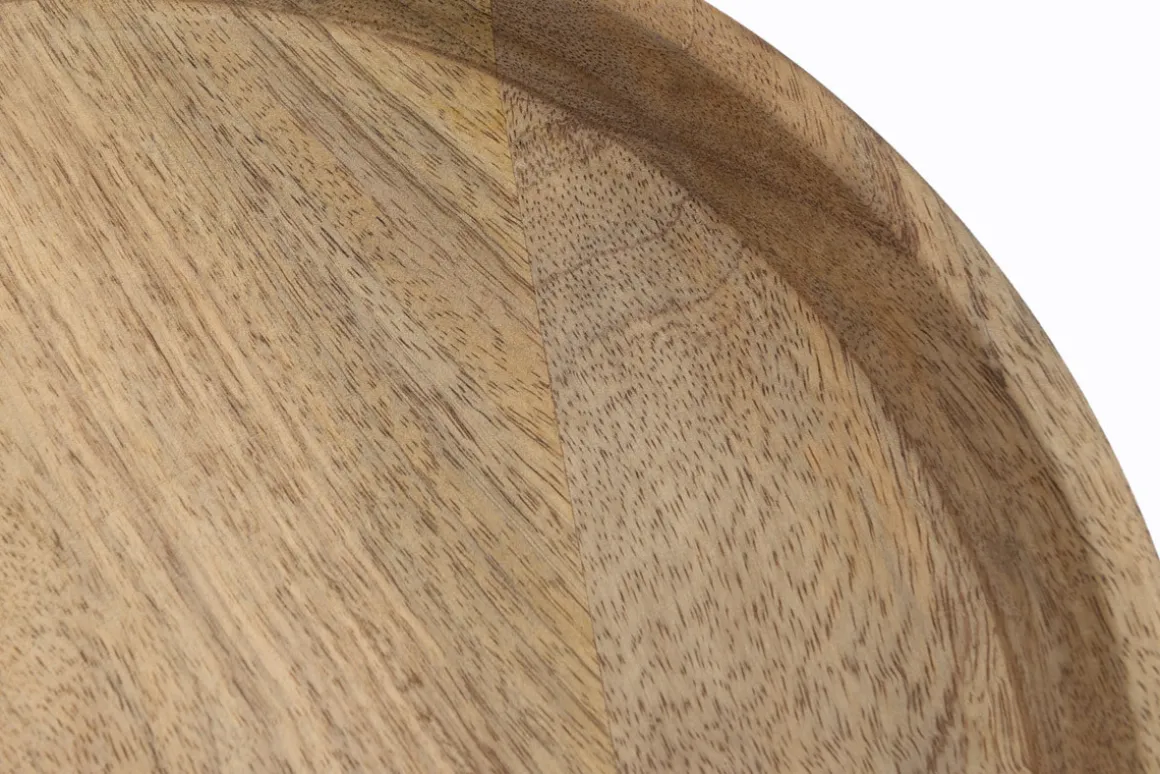 Miliboo Table Basse-Tables basses gigognes rondes bois manguier massif et métal noir (lot de 2) PYTA