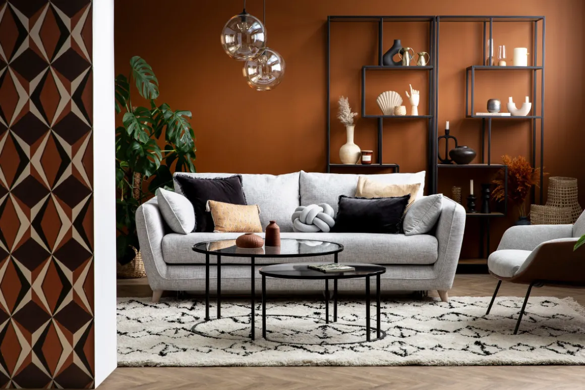 Miliboo Table Basse-Tables basses gigognes rondes design verre trempé et métal noir TAHL (lot de 2)