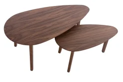 Miliboo Table Basse-Tables basses gigognes scandinaves bois foncé noyer (lot de 2) ARTIK