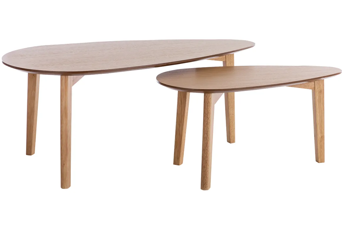 Miliboo Table Basse-Tables basses gigognes scandinaves bois clair chêne (lot de 2) ARTIK