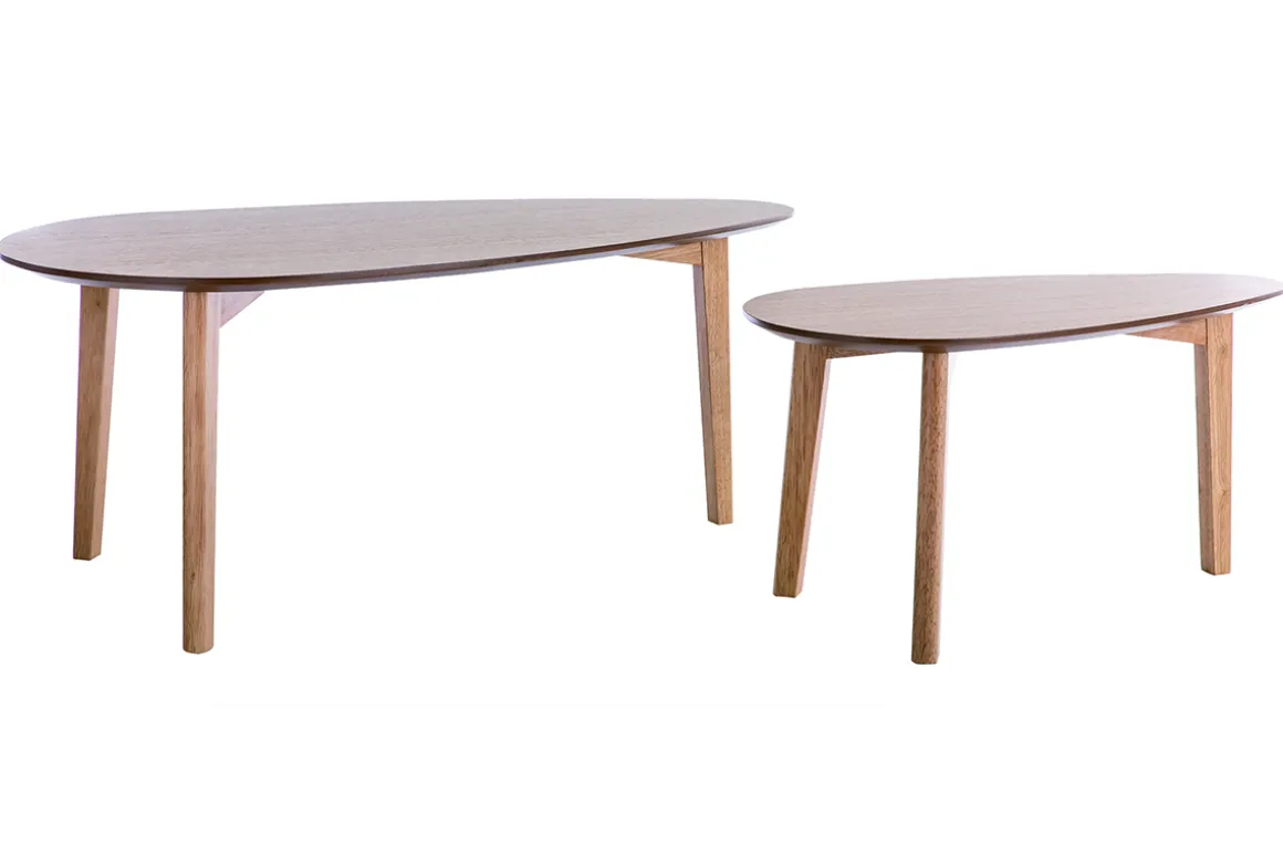 Miliboo Table Basse-Tables basses gigognes scandinaves bois clair chêne (lot de 2) ARTIK