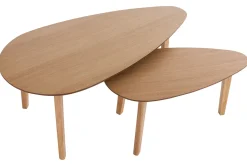 Miliboo Table Basse-Tables basses gigognes scandinaves bois clair chêne (lot de 2) ARTIK