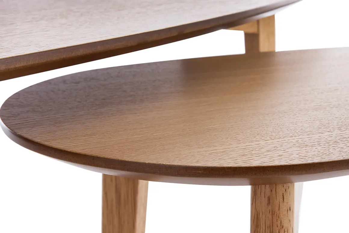 Miliboo Table Basse-Tables basses gigognes scandinaves bois clair chêne (lot de 2) ARTIK