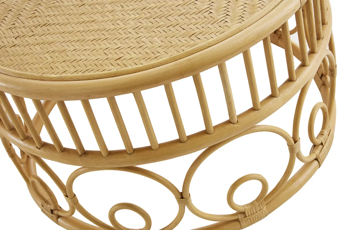 Miliboo Table Basse-Tables basses rondes en rotin et bambou D70 cm et D40 cm (lot de 2) SORAYA