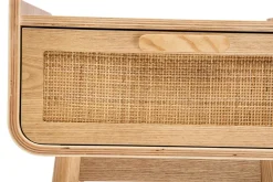 Miliboo Table De Chevet-Tables de chevet avec tiroir en bois clair frêne et cannage rotin L50 cm (lot de 2) ATHÈNE