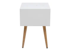Miliboo Table De Chevet-Tables de chevet connectées multimédia blanc mat et bois clair massif L40 (lot de 2) PAVAN