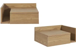 Miliboo Table De Chevet-Tables de chevet murales finition bois clair chêne avec tiroir L40 cm (lot de 2) NASTY