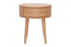 Miliboo Table De Chevet-Tables de chevet rondes en bois clair avec tiroir D45 cm (lot de 2) JUDITH