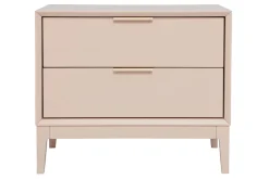 Miliboo Table De Chevet-Tables de chevet rose et métal doré avec rangements L60 cm (lot de 2) GIANA