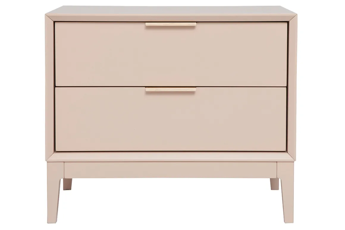 Miliboo Table De Chevet-Tables de chevet rose et métal doré avec rangements L60 cm (lot de 2) GIANA