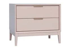 Miliboo Table De Chevet-Tables de chevet rose et métal doré avec rangements L60 cm (lot de 2) GIANA