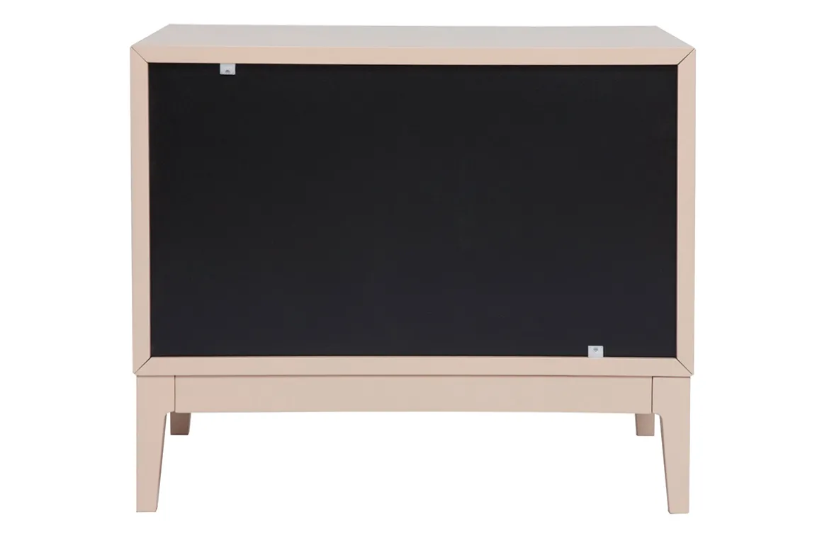 Miliboo Table De Chevet-Tables de chevet rose et métal doré avec rangements L60 cm (lot de 2) GIANA