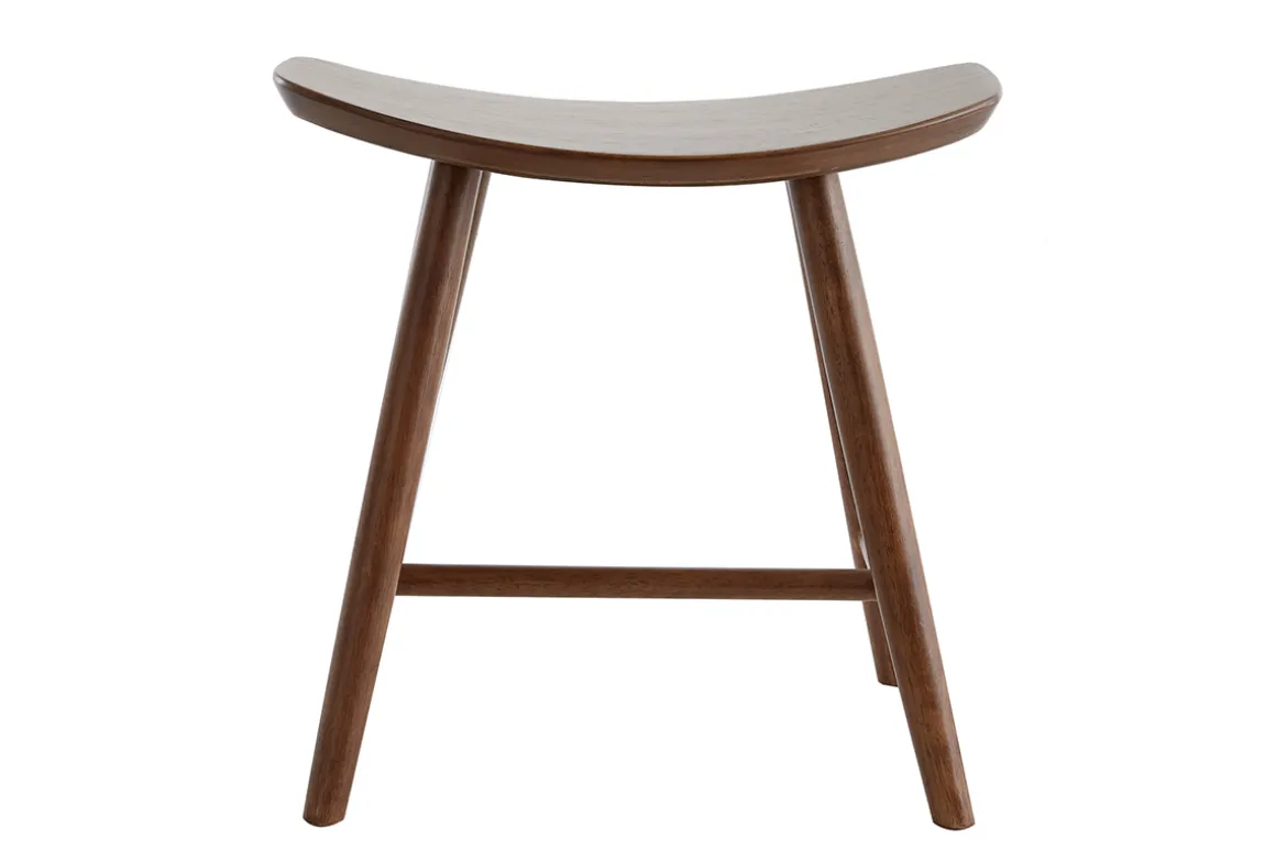 Miliboo Chaise Design|Chaise En Bois-Tabouret bas bois foncé H46.5 DEMORY