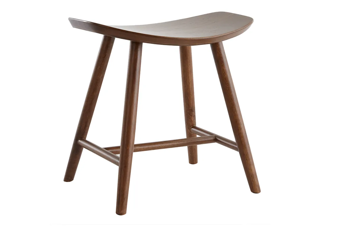 Miliboo Chaise Design|Chaise En Bois-Tabouret bas bois foncé H46.5 DEMORY