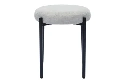 Miliboo Chaise Design-Tabouret bas empilable en tissu effet velours texturé beige et métal noir H41 cm KIKO