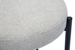 Miliboo Chaise Design-Tabouret bas empilable en tissu effet velours texturé beige et métal noir H41 cm KIKO
