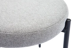 Miliboo Chaise Design-Tabouret bas empilable en tissu effet velours texturé gris clair et métal noir H41 cm KIKO