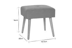 Miliboo Tabouret De Bar-Tabouret bas en tissu effet velours texturé vert céladon et bois clair massif H46 cm GUESTA