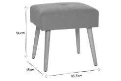 Miliboo Chaise Design-Tabouret bas en tissu effet velours texturé jaune moutarde et bois clair massif H46 cm GUESTA