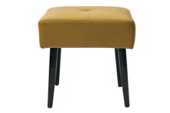 Miliboo Chaise Design-Tabouret bas en tissu effet velours texturé bronze et métal noir H46 cm GUESTA