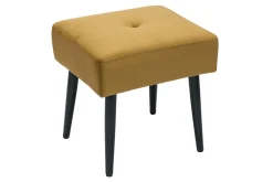 Miliboo Chaise Design-Tabouret bas en tissu effet velours texturé bronze et métal noir H46 cm GUESTA