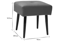 Miliboo Chaise Design-Tabouret bas en tissu effet velours texturé bronze et métal noir H46 cm GUESTA