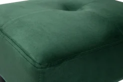 Miliboo Chaise Design-Tabouret bas en tissu effet velours texturé vert foncé et métal noir H46 cm GUESTA