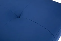 Miliboo Chaise Design-Tabouret bas en tissu effet velours texturé bleu nuit et métal noir H46 cm GUESTA