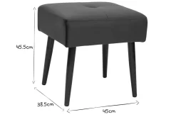 Miliboo Chaise Design-Tabouret bas en tissu effet velours texturé bleu nuit et métal noir H46 cm GUESTA